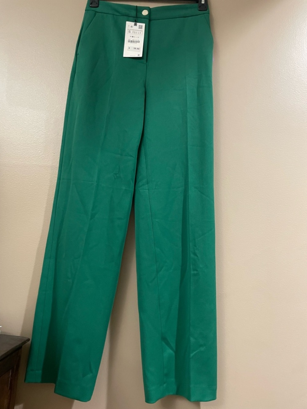Zara Emerald Green Wide-Leg Dress Pants women’s Sz.s, nwt